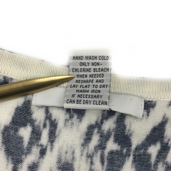 Grace Cardigan Ikat Pattern Black White Navy Med - Picture 5 of 8